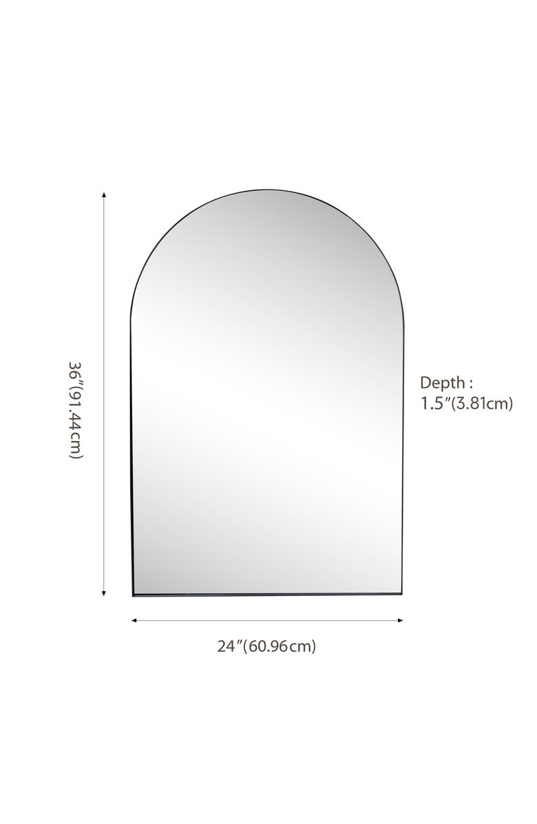 JONATHAN Y Elodie Medium Arched Metal Framed Wall Mounted Mirror, Alternate, color, 