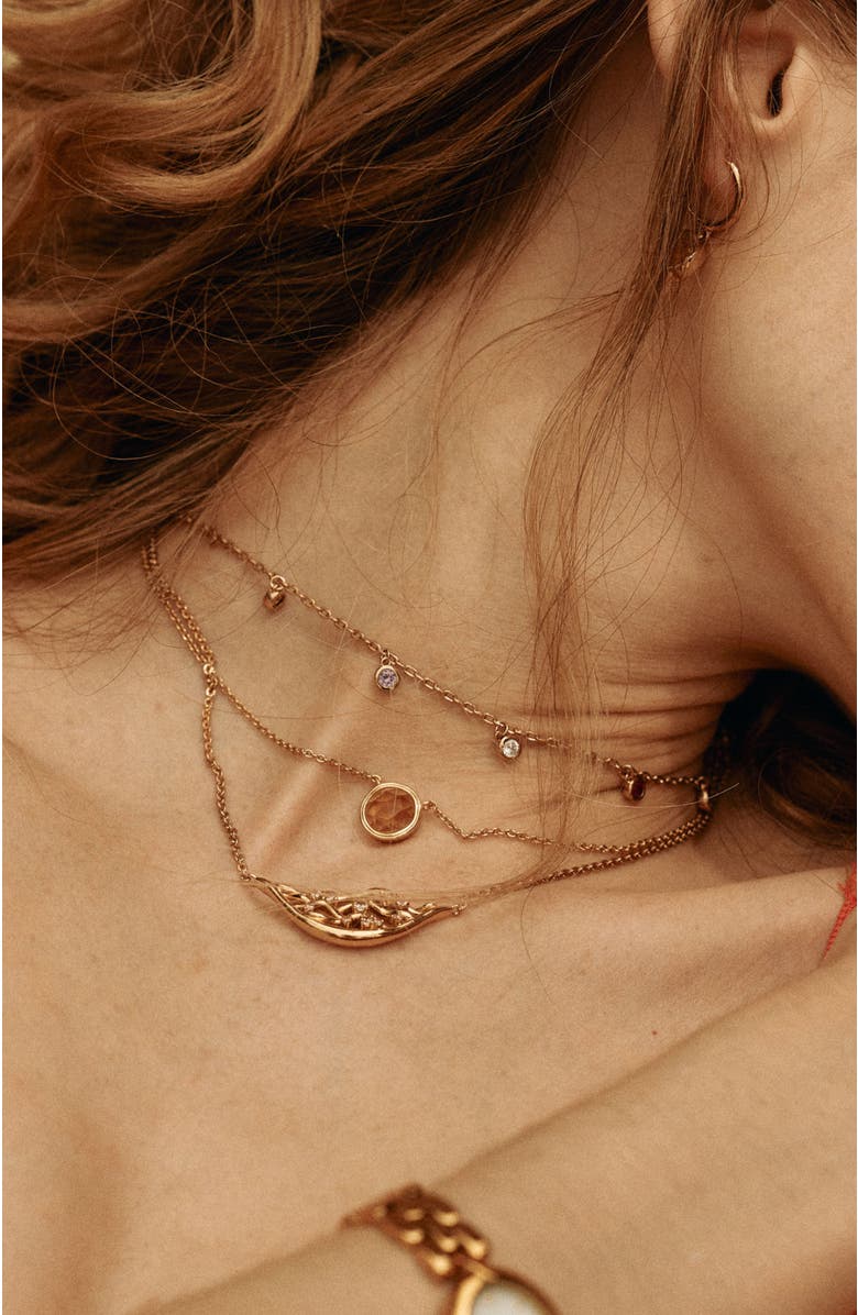 RETRO CHIC Dawn Star Pendant Necklace, Alternate, color, Gold