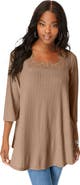 Roaman's Squareneck Pointelle Top
