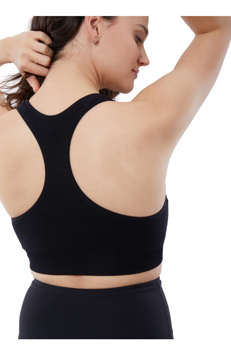 Ingrid & Isabel Medium Impact Nursing Sports Bra, Alternate, color, Black