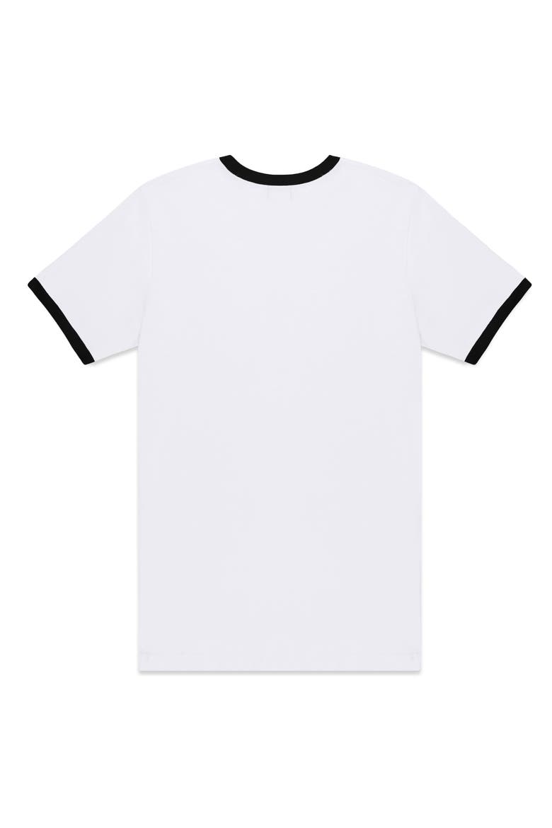 Mens Ghost Jersey Ringer Tee, Alternate, color, White Black
