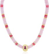 The Lovery Fine Jewelry Pink Bead Rondel Necklace