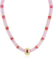 The Lovery Fine Jewelry Pink Bead Rondel Necklace