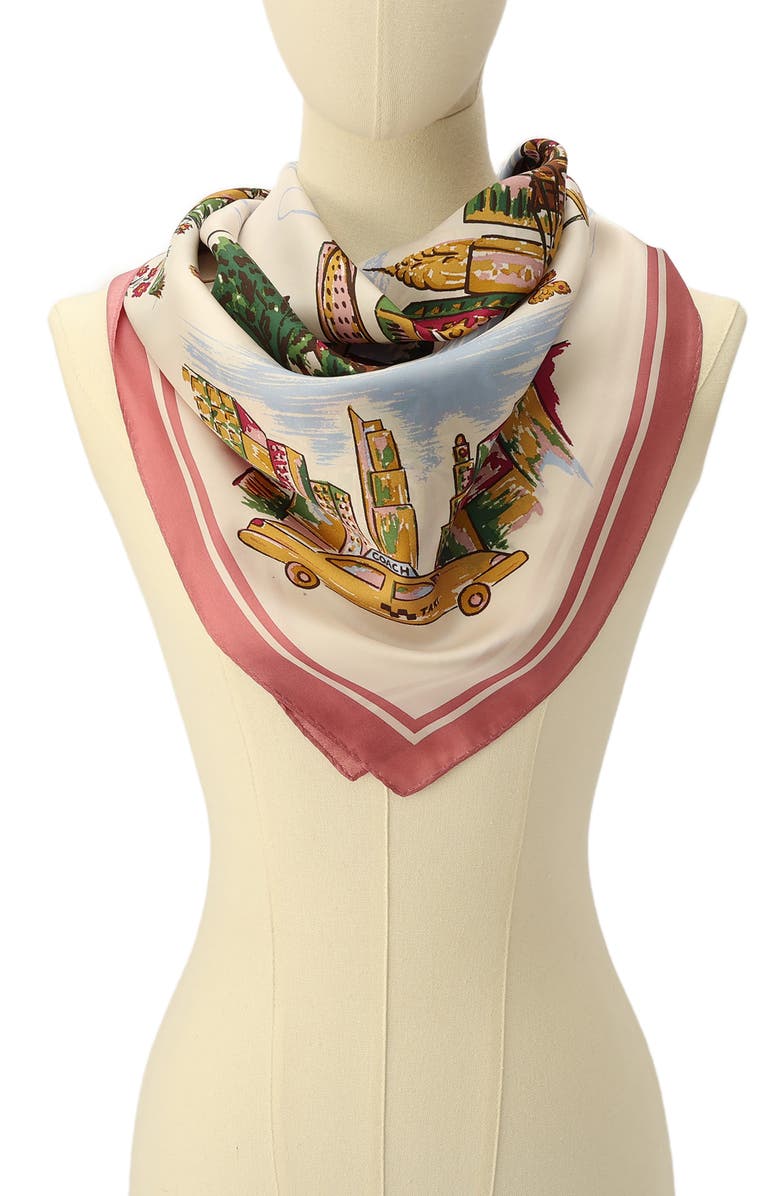 COACH New York Map Square Silk Scarf, Alternate, color, 