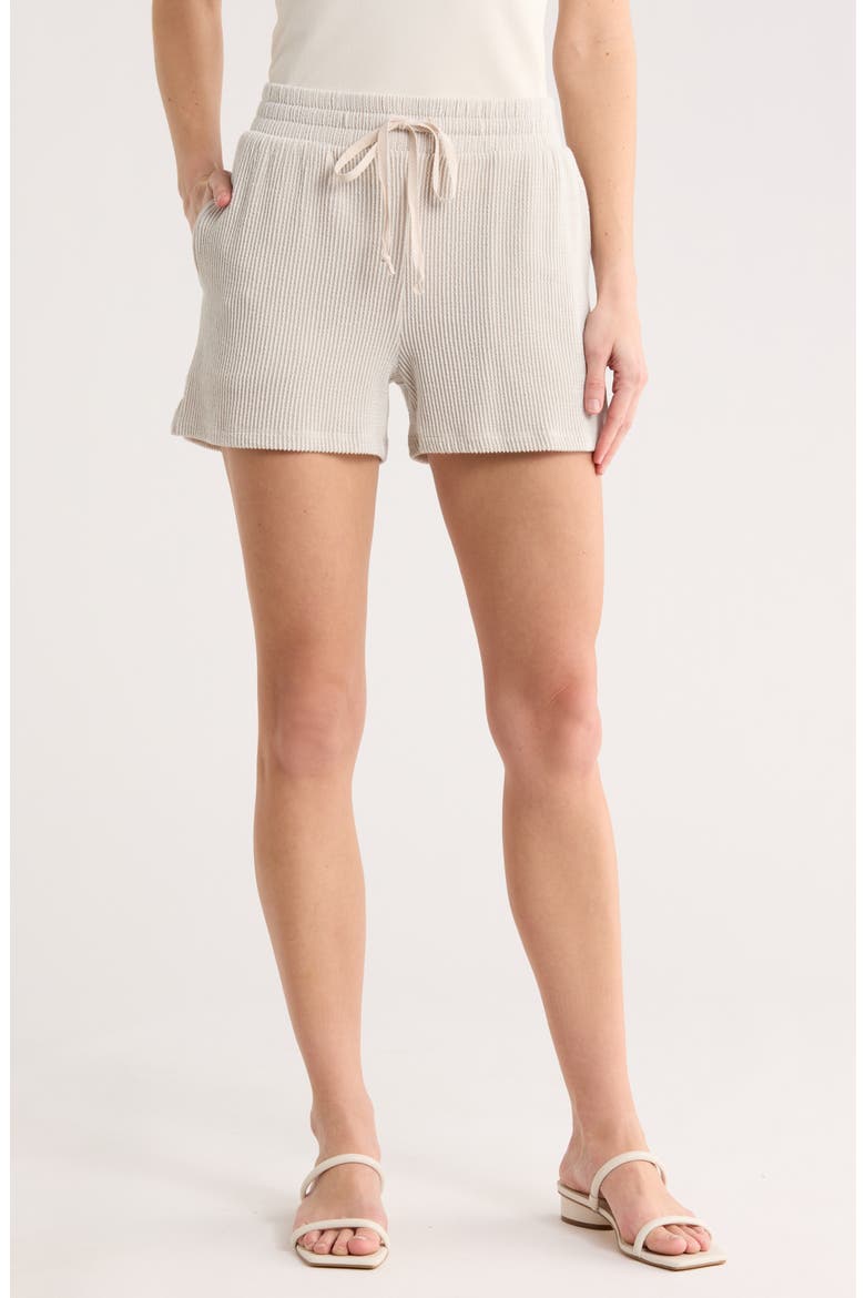Rib Drawstring Shorts, Main, color, EGRET