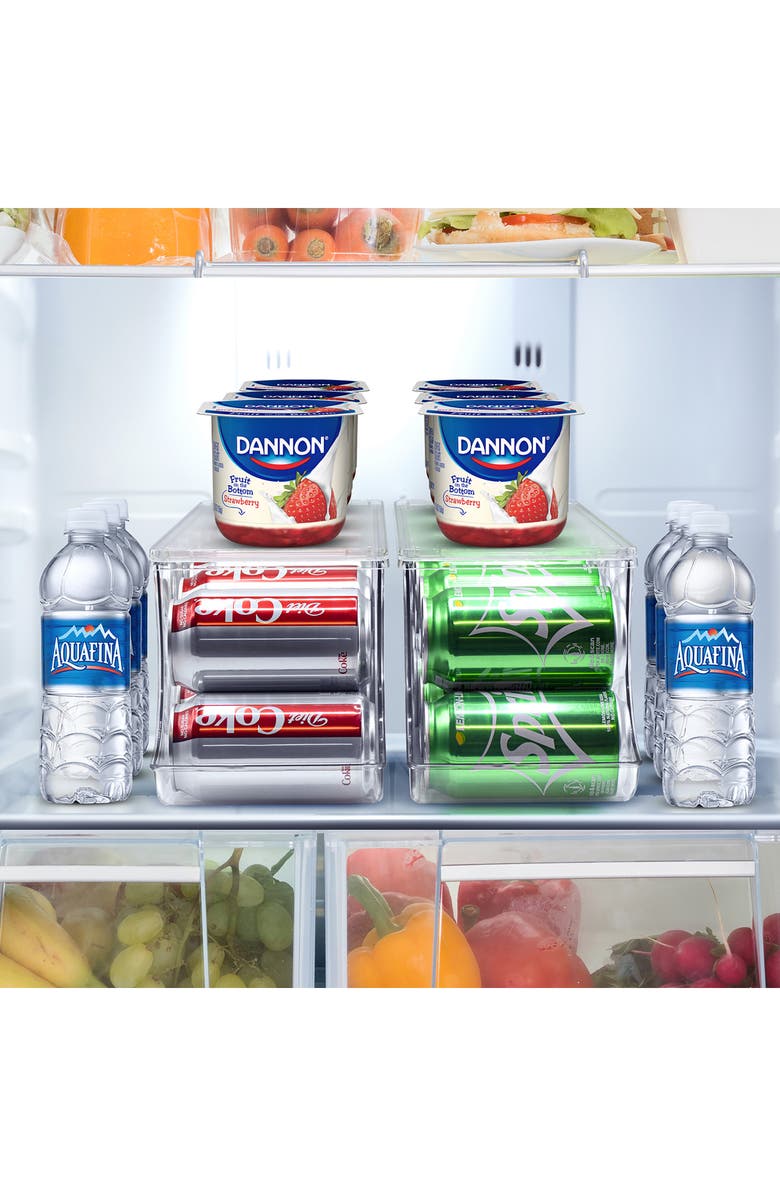 SORBUS Soda Can Organizer Shelf - Set of 2, Alternate, color, Clear