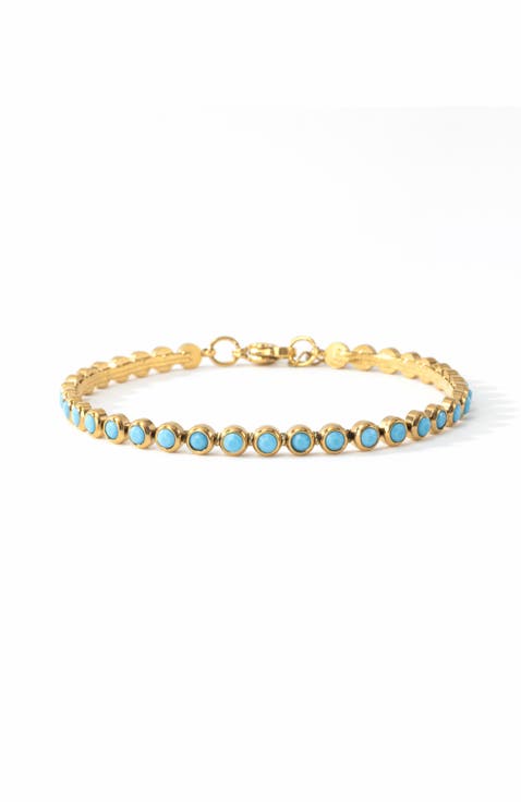 Turquoise Bezel Set Tennis Bracelet