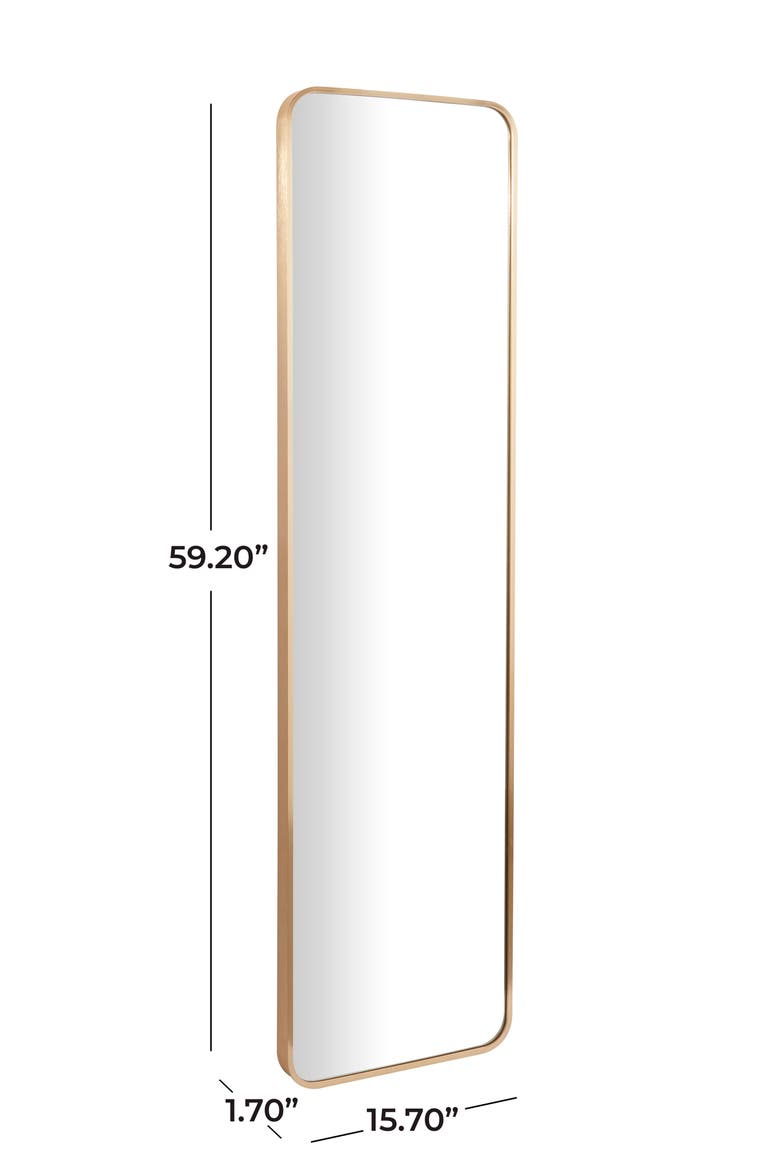 Goldtone Metal Wall Mirror with Thin Frame, Alternate, color, GOLD