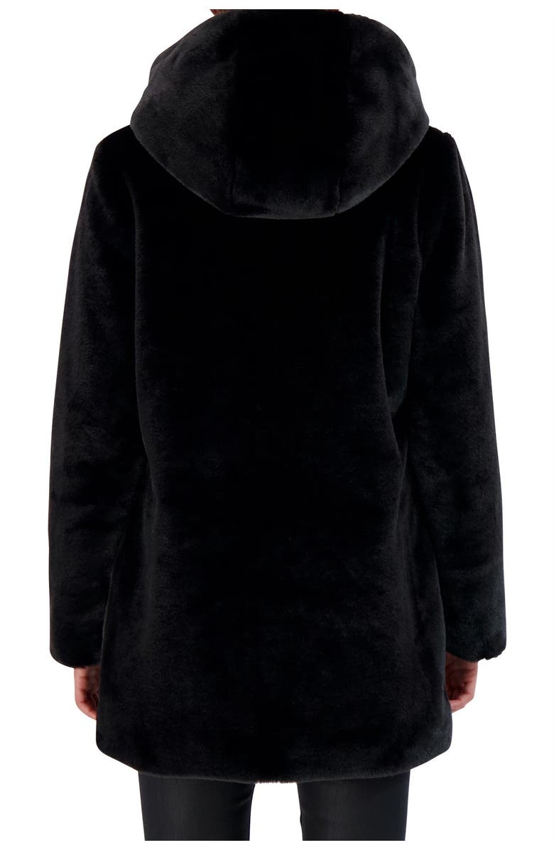Sebby Collection Hooded Faux Fur Coat, Alternate, color,