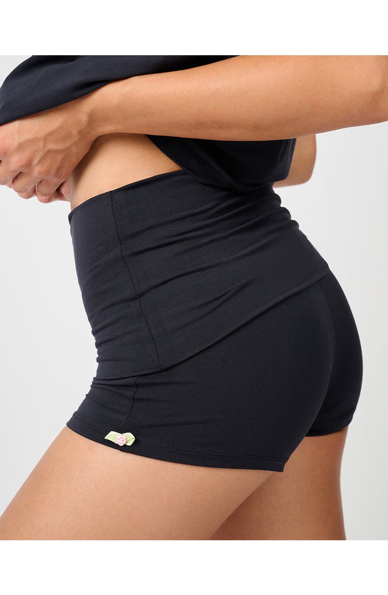 WeWoreWhat Fold-Over Short, Alternate, color, Black