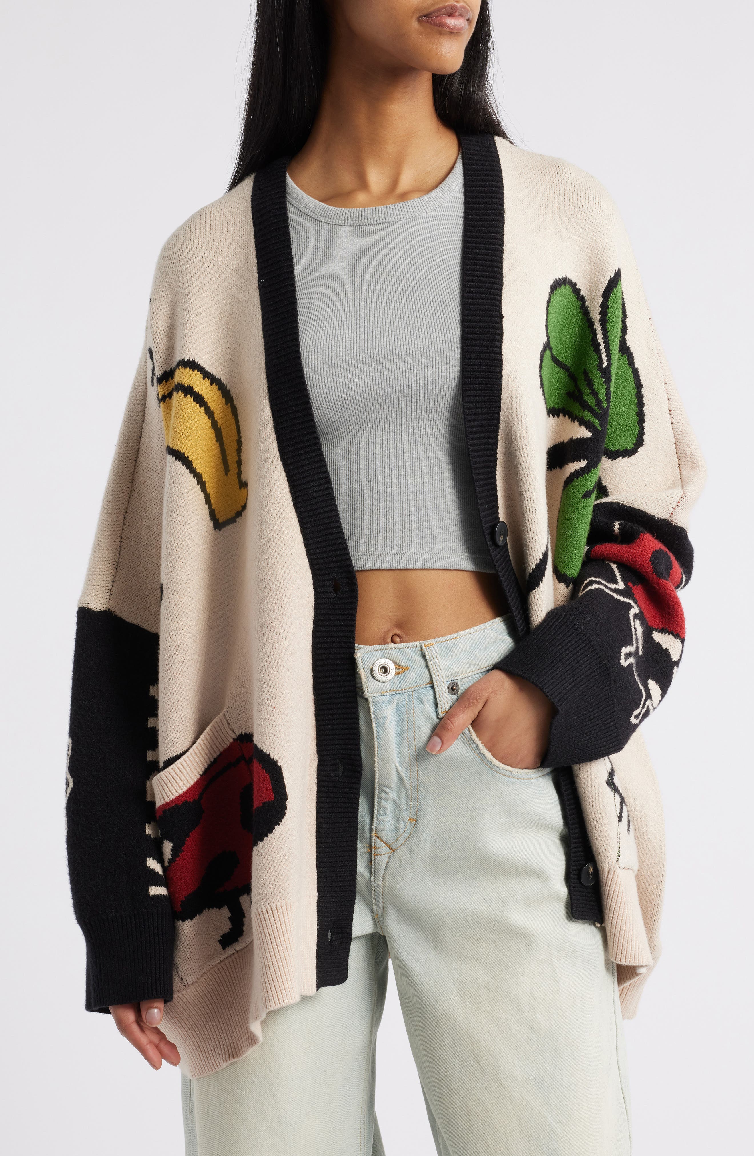 Lucky Clover Oversize Cardigan
