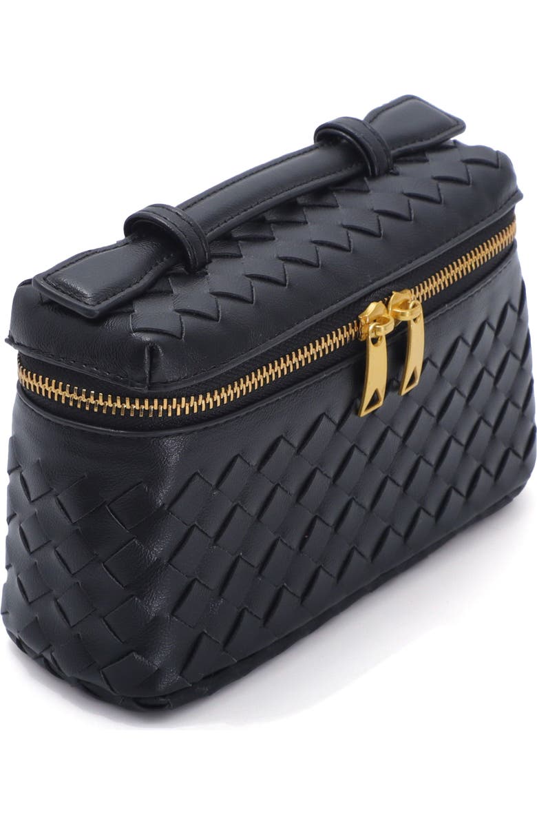Adornia Black Woven Top Handle Bag, Alternate, color, Black