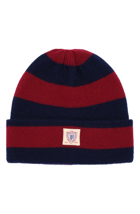 Rugby Striped Merino Wool Blend Beanie
