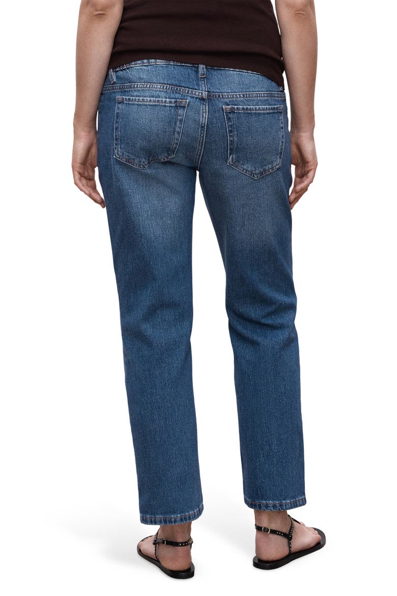 Over the Bump Ankle Straight Leg Maternity Jeans, Alternate, color, DARK BLUE
