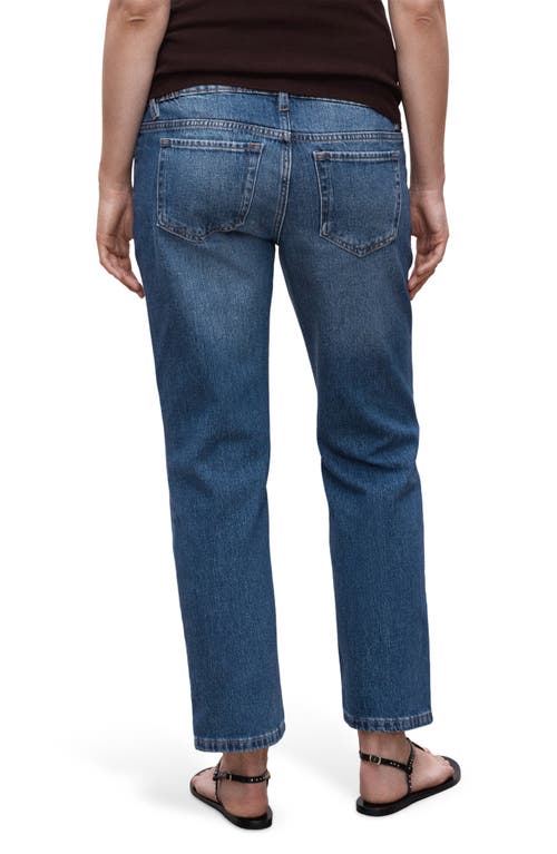 Mango Over The Bump Ankle Straight Leg Maternity Jeans In Blue