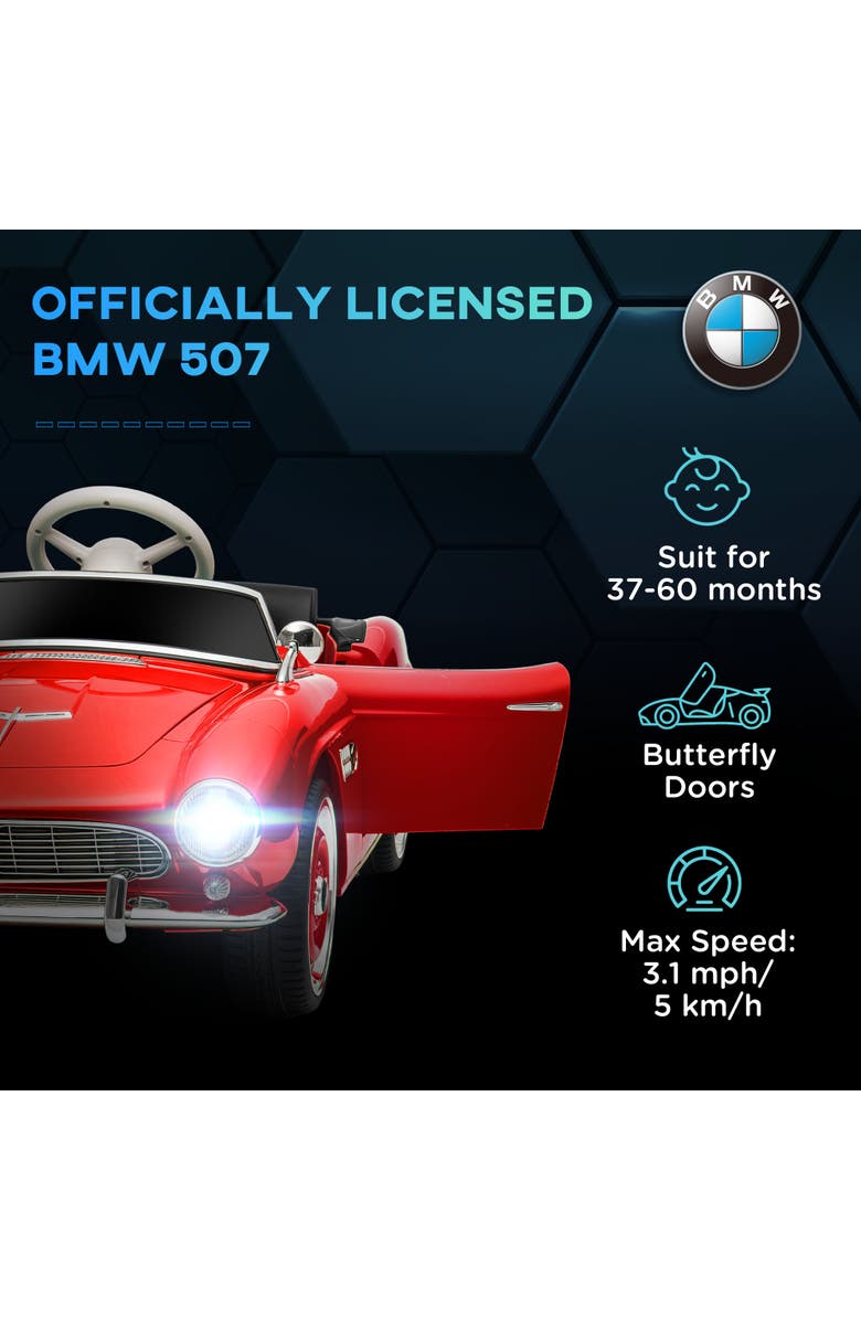 Aosom Licensed BMW 12V Kids Electric Car with 3-Speed Remote Control, Alternate, color, Red
