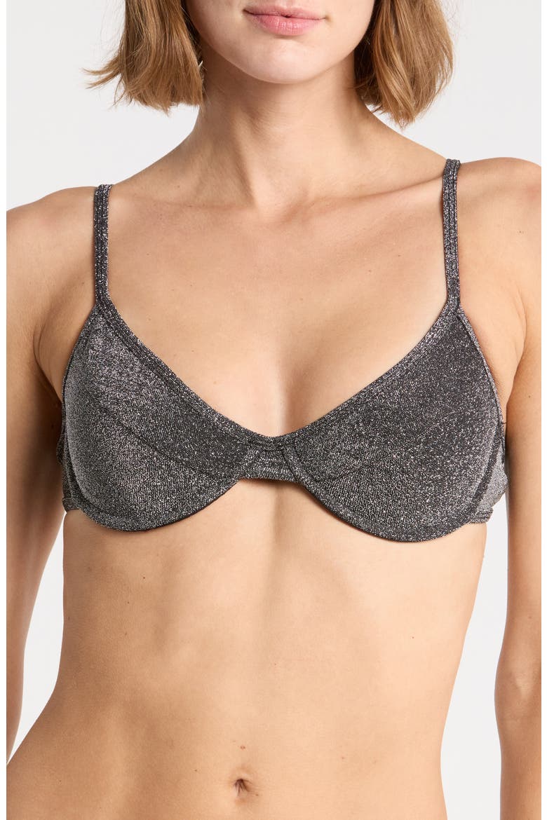 West Coast Bikini Top, Main, color, SPARKLE BLACK