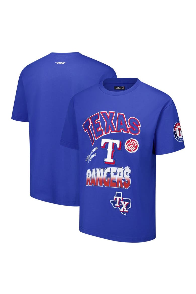 Men's Pro Standard Royal Texas Rangers Turn It Up Dropped Shoulder T-Shirt, Main, color, Royal