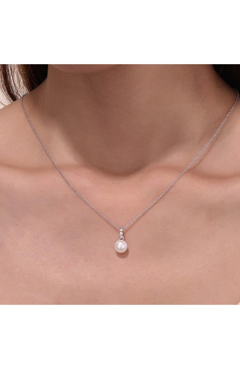 Lafonn Cultured Freshwater Pearl Necklace, Alternate, color, White