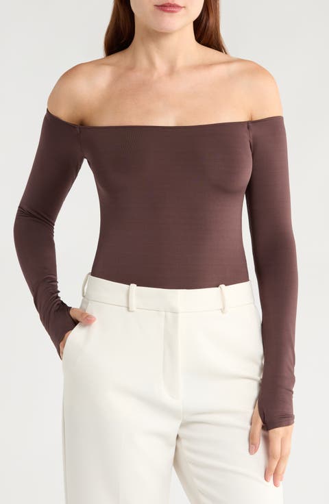 Anna Off-the-Shoulder Long Sleeve Bodysuit