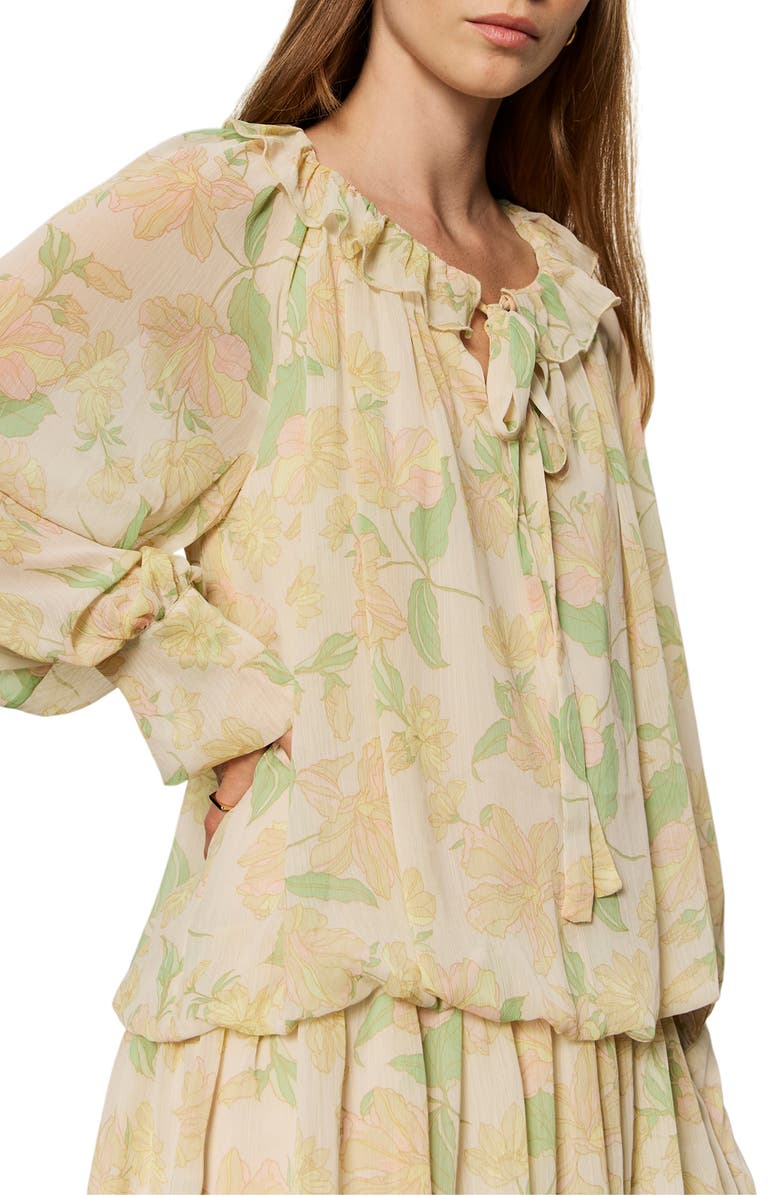 Sanctuary Floral Print Long Sleeve Minidress, Alternate, color, Gentle Lily Yellow