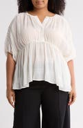 MAX STUDIO Textured Puff Sleeve Top