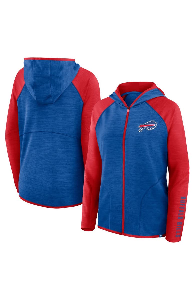 FANATICS Women's Fanatics Royal/Red Buffalo Bills Redzone End Around Pass Raglan Full-Zip Hoodie, Main, color, Royal