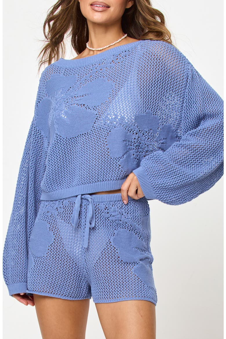 Island Time Open Stitch Cover-Up Sweater, Main, color, CHAMBRAY