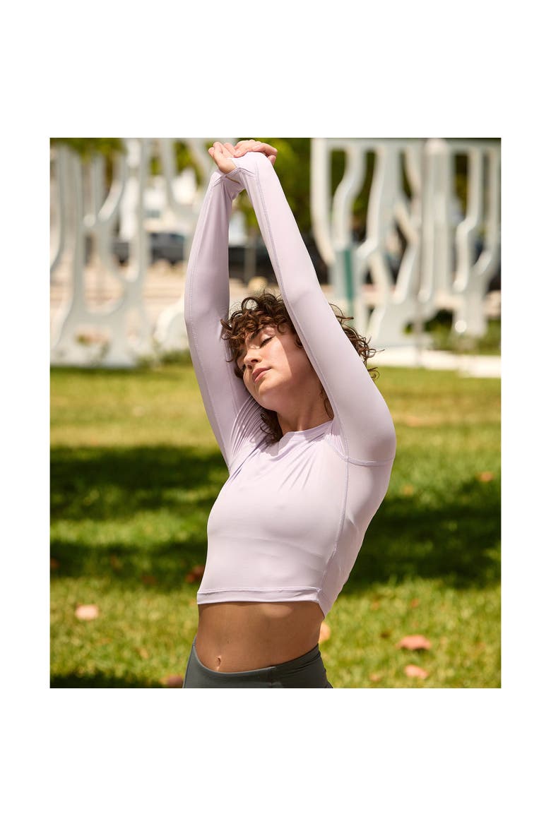 Women's Long Sleeve Crop Top for Everyday Sun and UV Protection, Alternate, color, Lavender