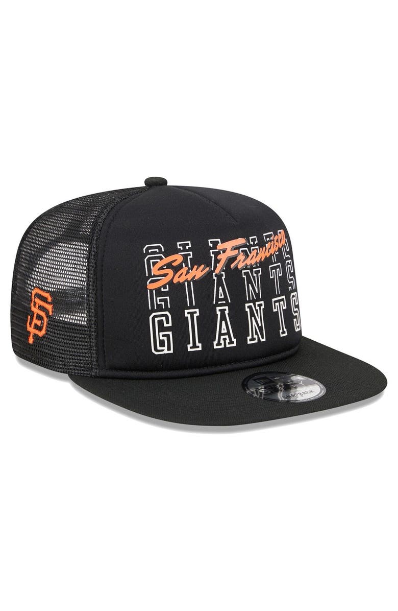 New Era Men's New Era Black San Francisco Giants Street Team A-Frame Trucker 9FIFTY Snapback Hat, Main, color, Black