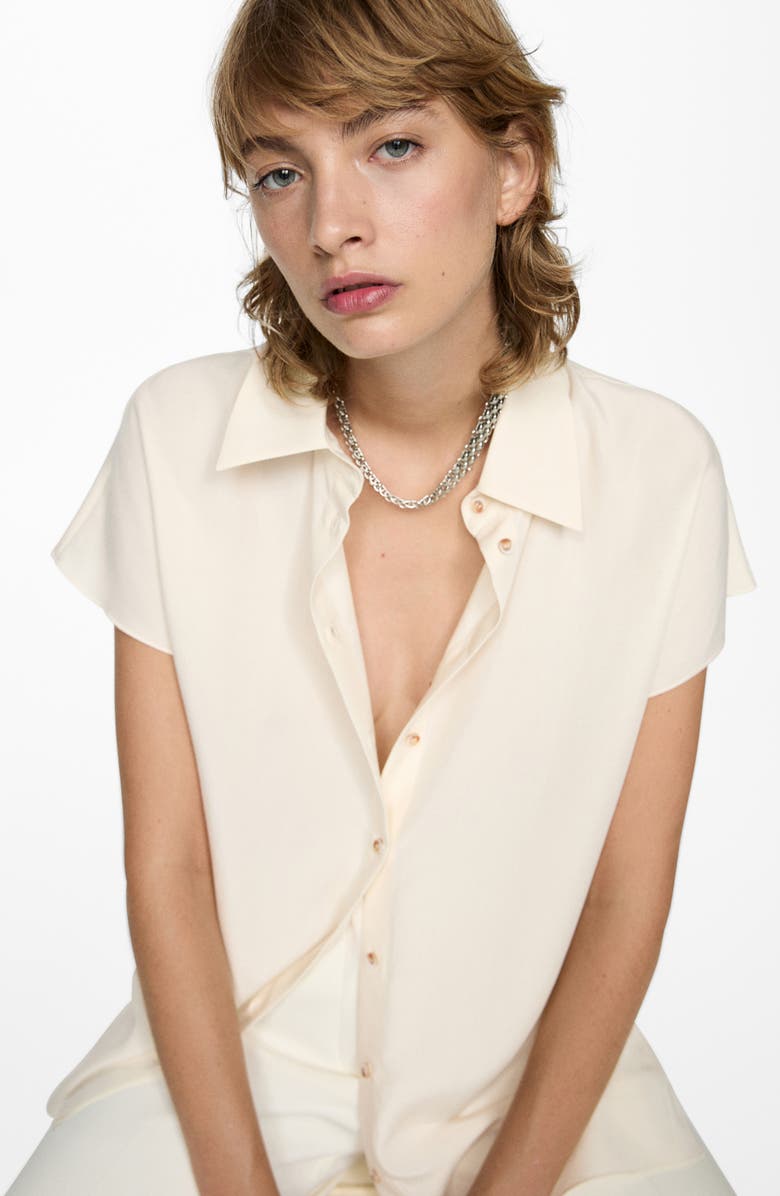 MANGO Short Sleeve Button-Up Shirt, Alternate, color, 