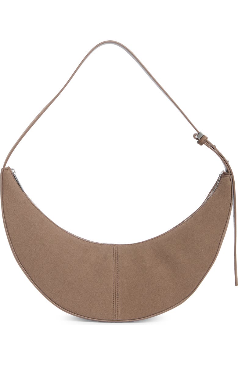 BCBG Skinny Crescent Shoulder Bag, Main, color, Taupe