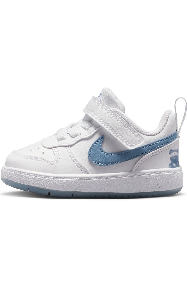 Nike Kids' Court Borough Low Sneaker, Alternate, color, White/ Work Blue