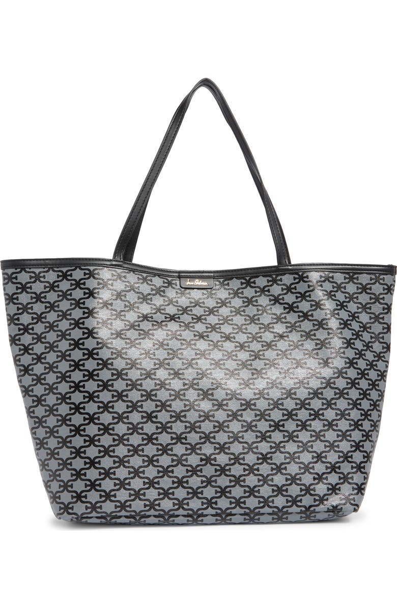 Sam Edelman Felicia Monogram Medium Shopper Tote Bag, Main, color, Black