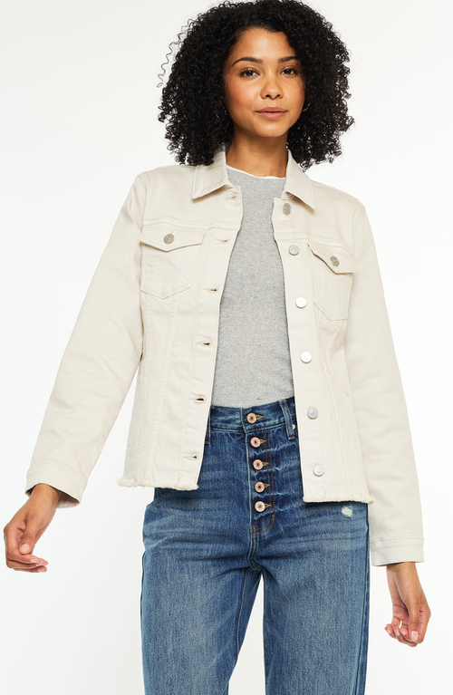 Kancan Jane Denim Jacket In Brown