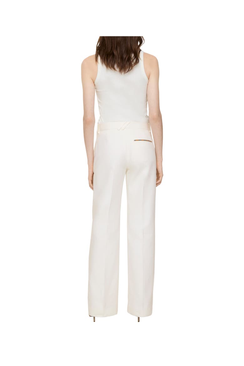 Cotton Blend Tailored Trousers, Alternate, color, Seashell white