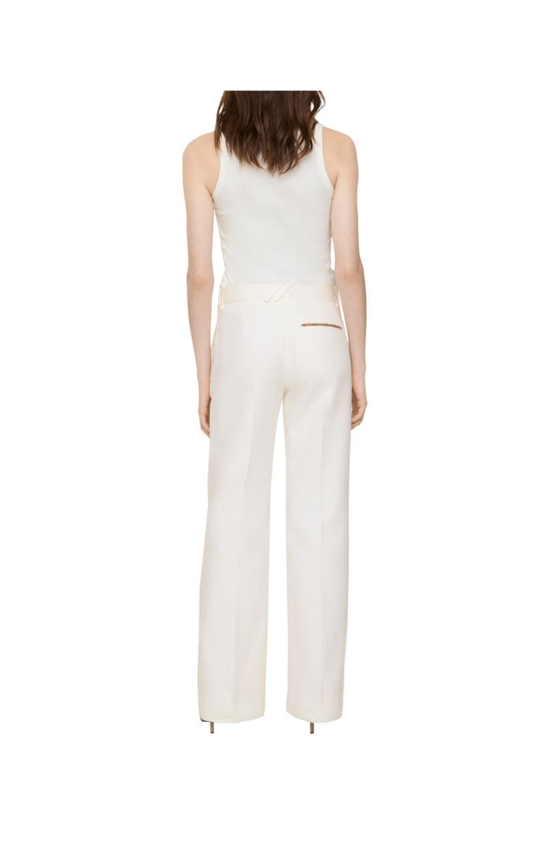 Burberry Cotton Blend Tailored Trousers, Alternate, color, Seashell White