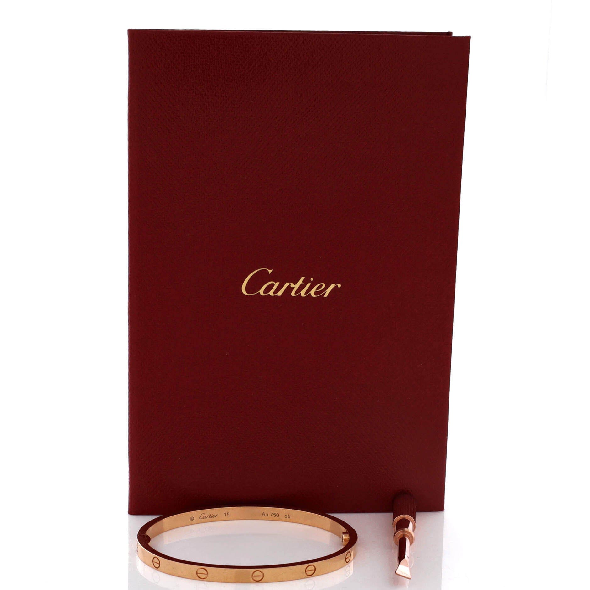 Love Bracelet 18K Rose Gold Small, Alternate, color, Metallic Gold