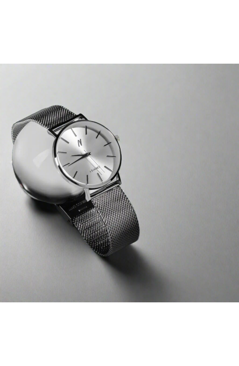 NCMPRBL Advance Hushed Silver Mesh Bracelet Quartz Watch, 36MM, Alternate, color, Hushed Silver