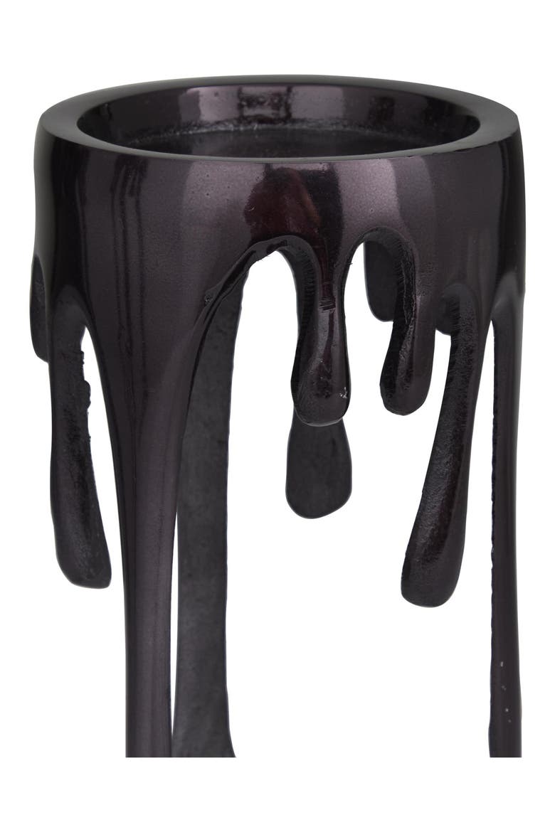 Set of 3 Melting Wax Pillar Candleholders, Alternate, color, BLACK