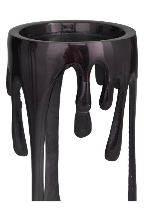 Uma Set Of 3 Melting Wax Pillar Candleholders In Black