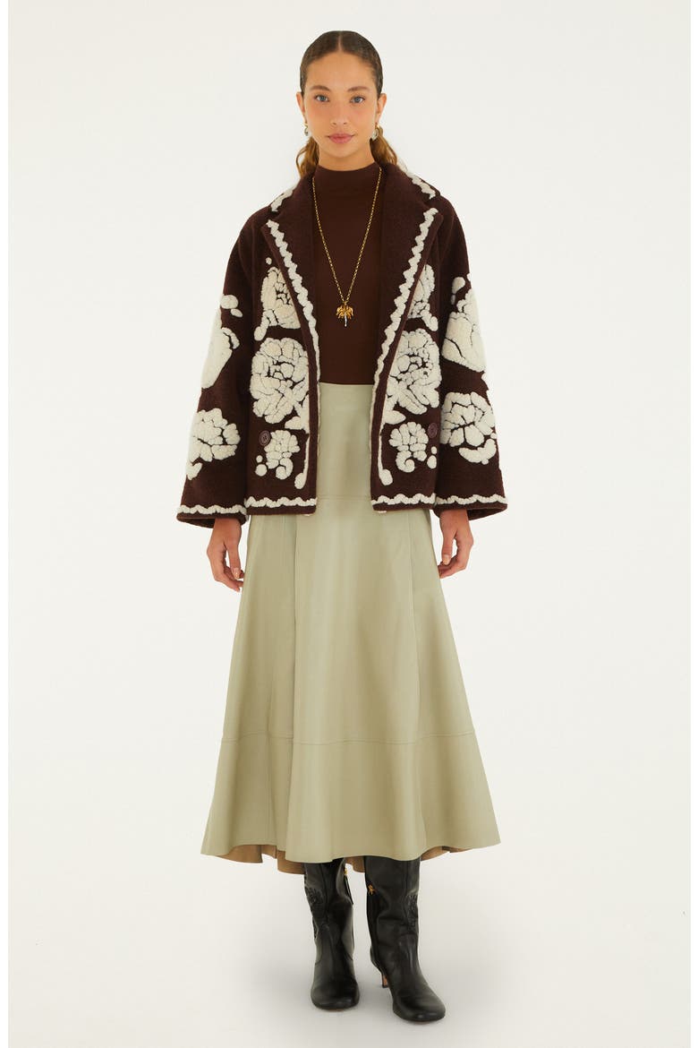 Flowers Brown Coat, Alternate, color, FLOWERS BROWN