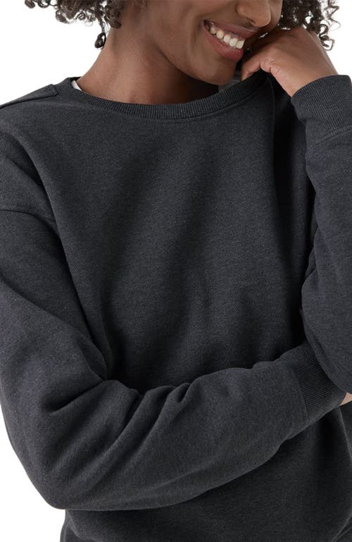 Pact Organic Brushed Fleece Crew Sweatshirt In Blue