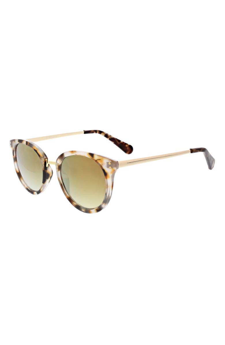 BCBG 54mm Round Combo Sunglasses, Alternate, color, Milky Tokyo Tort + Gold