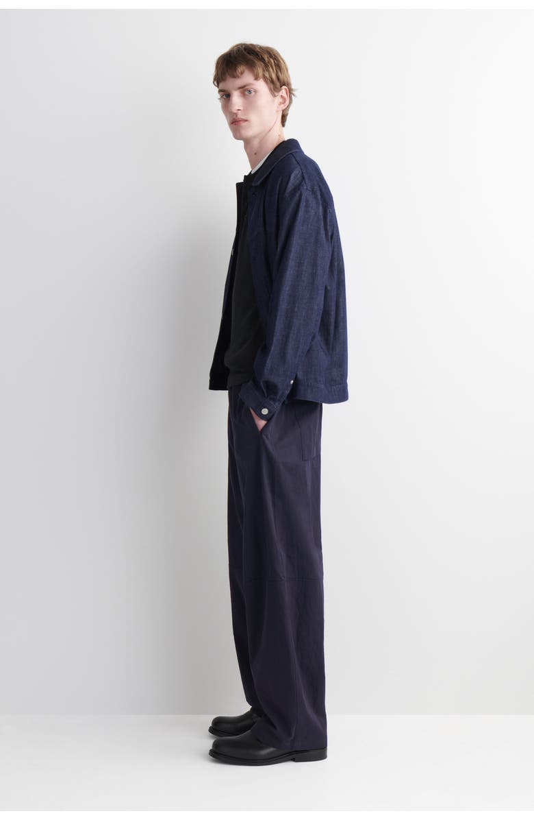 COS Elasticized Relaxed-Fit Barrel-Leg Pants, Alternate, color, Navy
