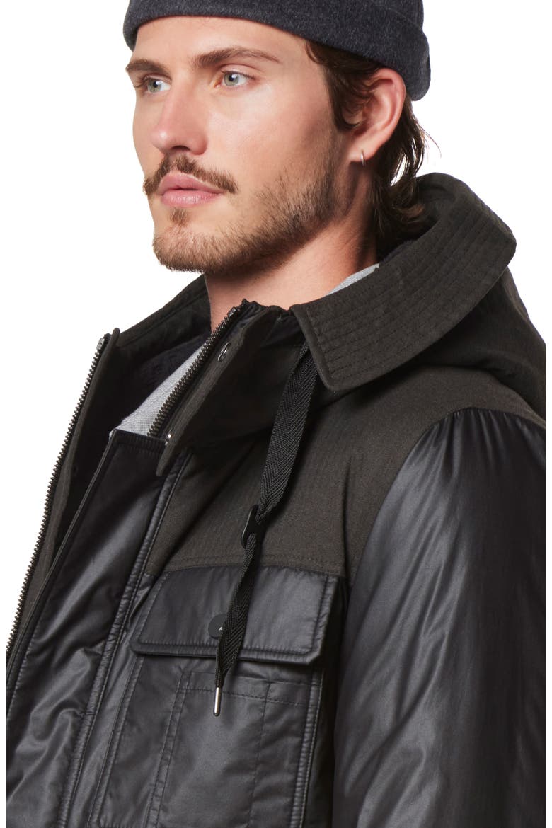 Harrigan Mixed Media Puffer Jacket, Alternate, color, BLACK