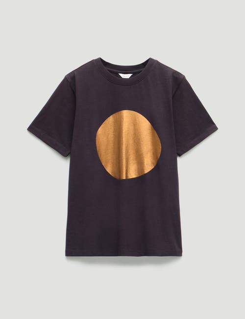 Hush Metallic Graphic Cotton T-shirt In Black