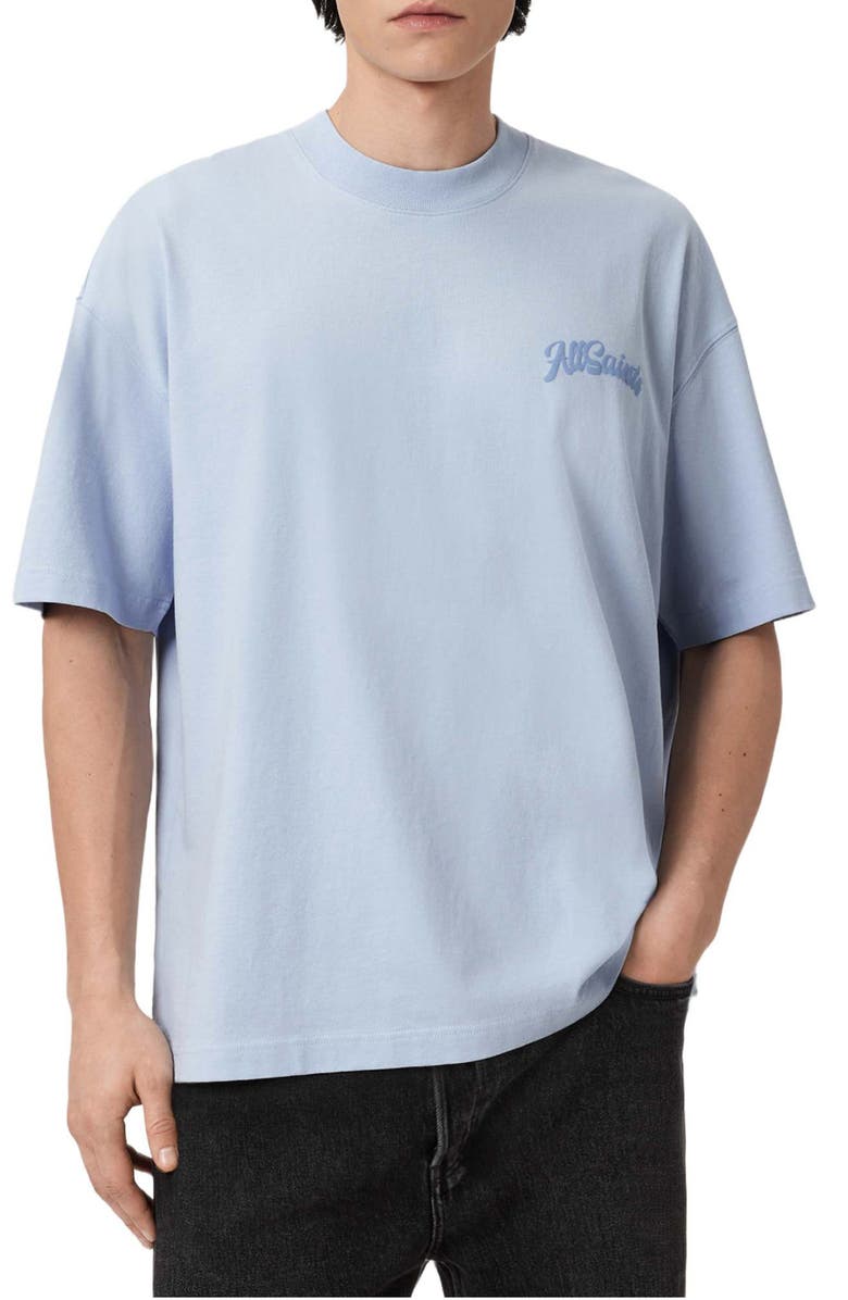 AllSaints Odyssey Cotton Graphic T-Shirt, Main, color, Villa Blue