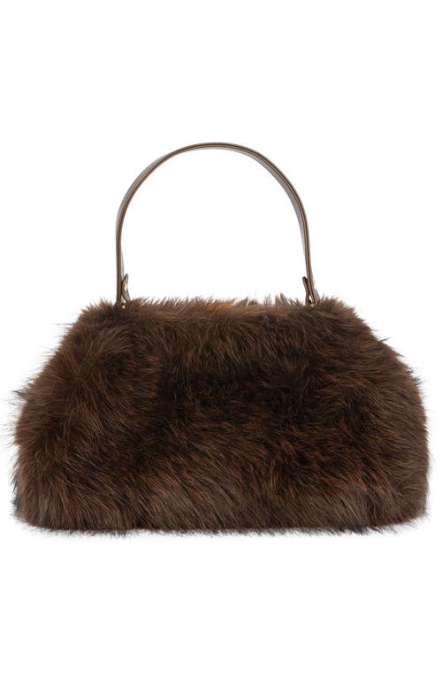Jeffrey Campbell Gabor Faux Fur Satchel Handbag In Brown