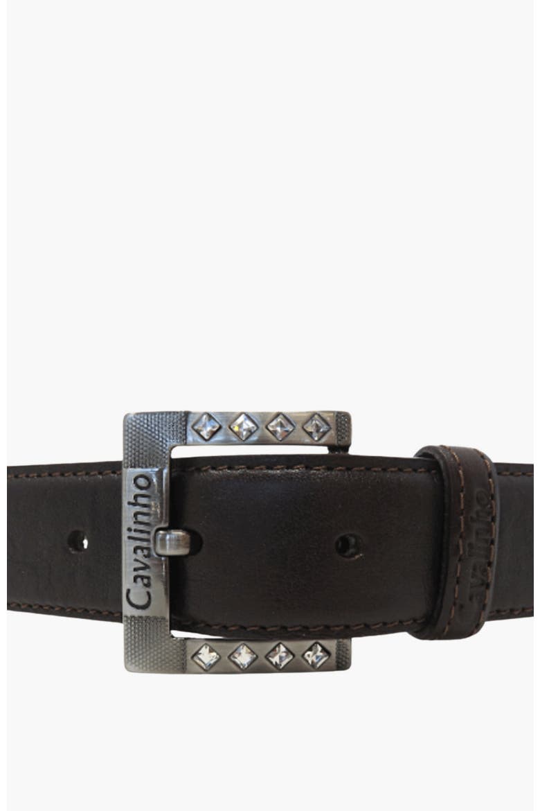 Classic 905 Leather Belt, Alternate, color, Brown / Silver